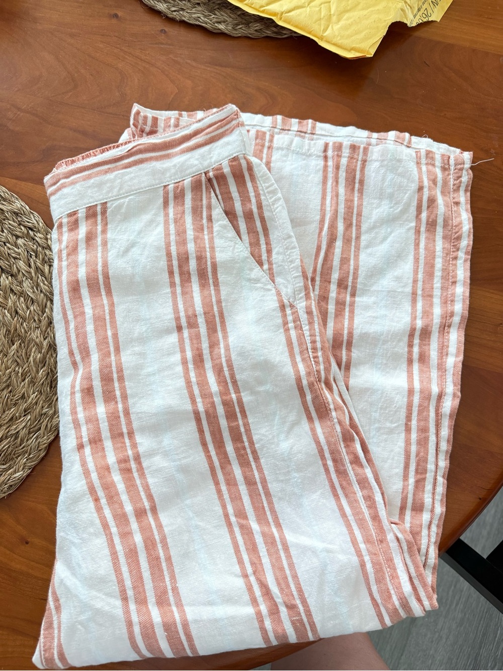 Christian Siriano White and peach Wide-Leg Pants